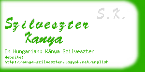szilveszter kanya business card